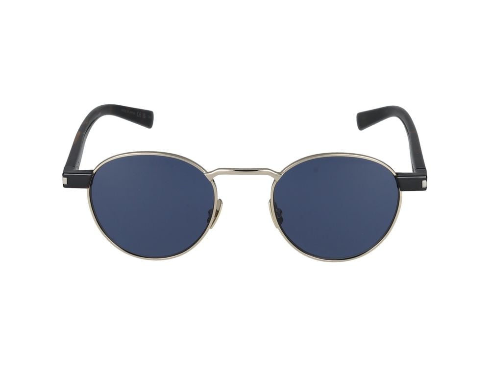 Saint Laurent Gold Gold Metal Frame Round Sunglasses Grijs
