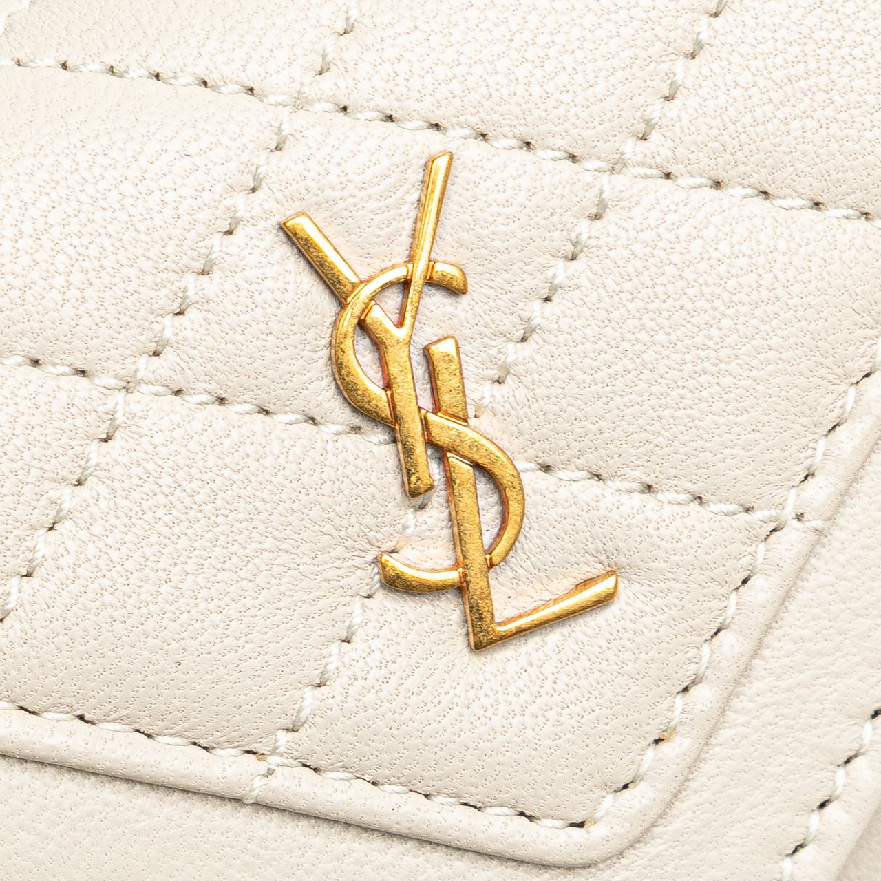 Saint Laurent Micro Quilted Lambskin Monogram Gaby Crossbody Wit