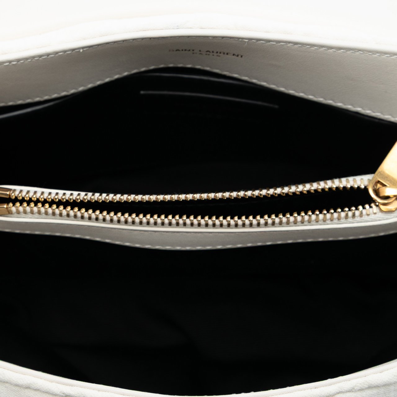 Saint Laurent Small Jersey Loulou Puffer Shoulder Bag Wit