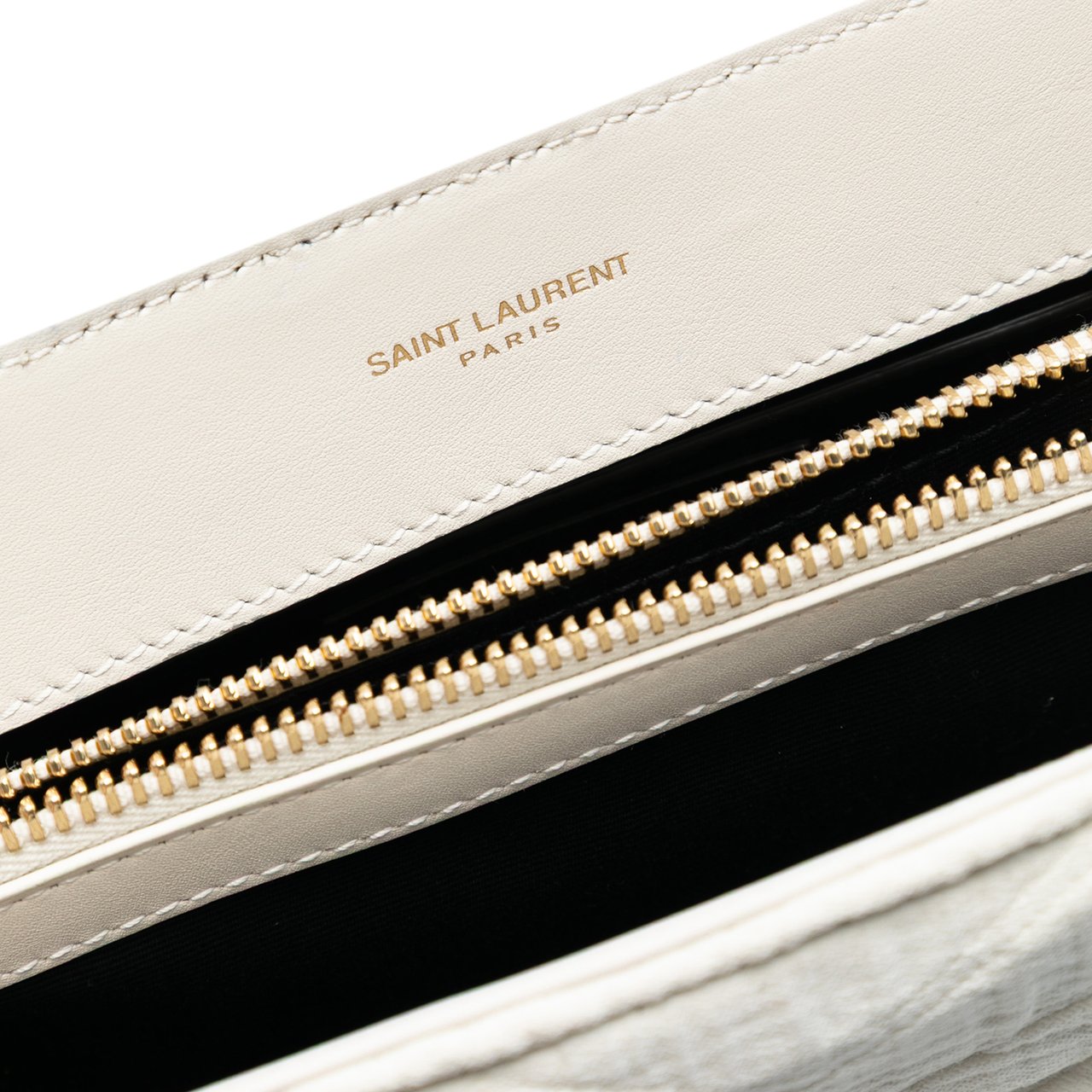 Saint Laurent Small Jersey Loulou Puffer Shoulder Bag Wit