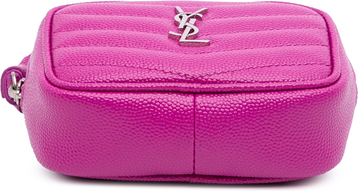 Saint Laurent Baby Matelasse Grain De Poudre Monogram Lou Camera Bag Roze
