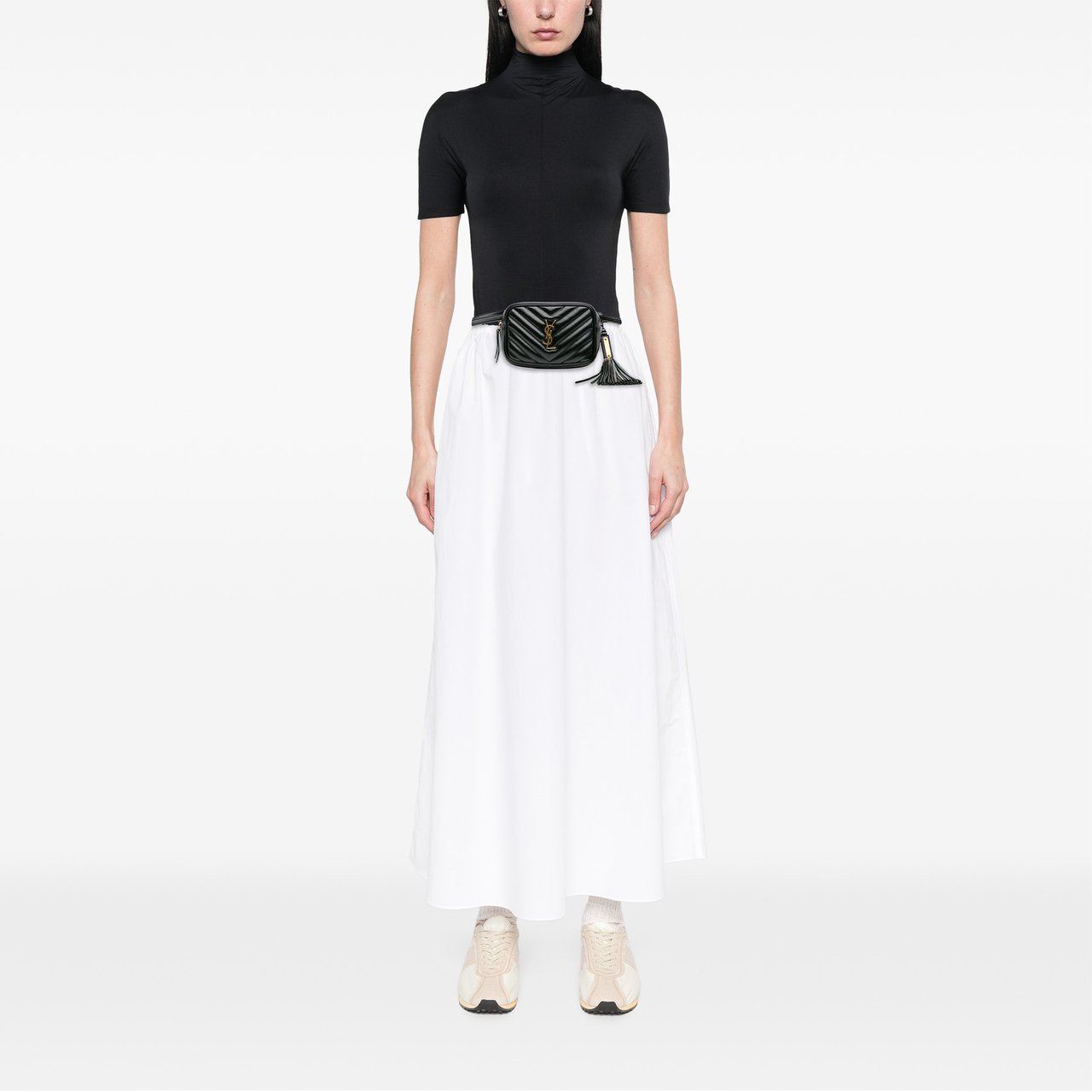 Saint Laurent Quilted Calfskin Tassel Lou Belt Bag Zwart