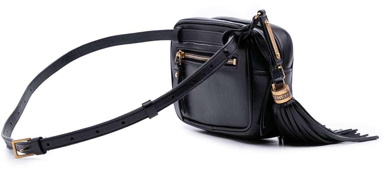 Saint Laurent Quilted Calfskin Tassel Lou Belt Bag Zwart