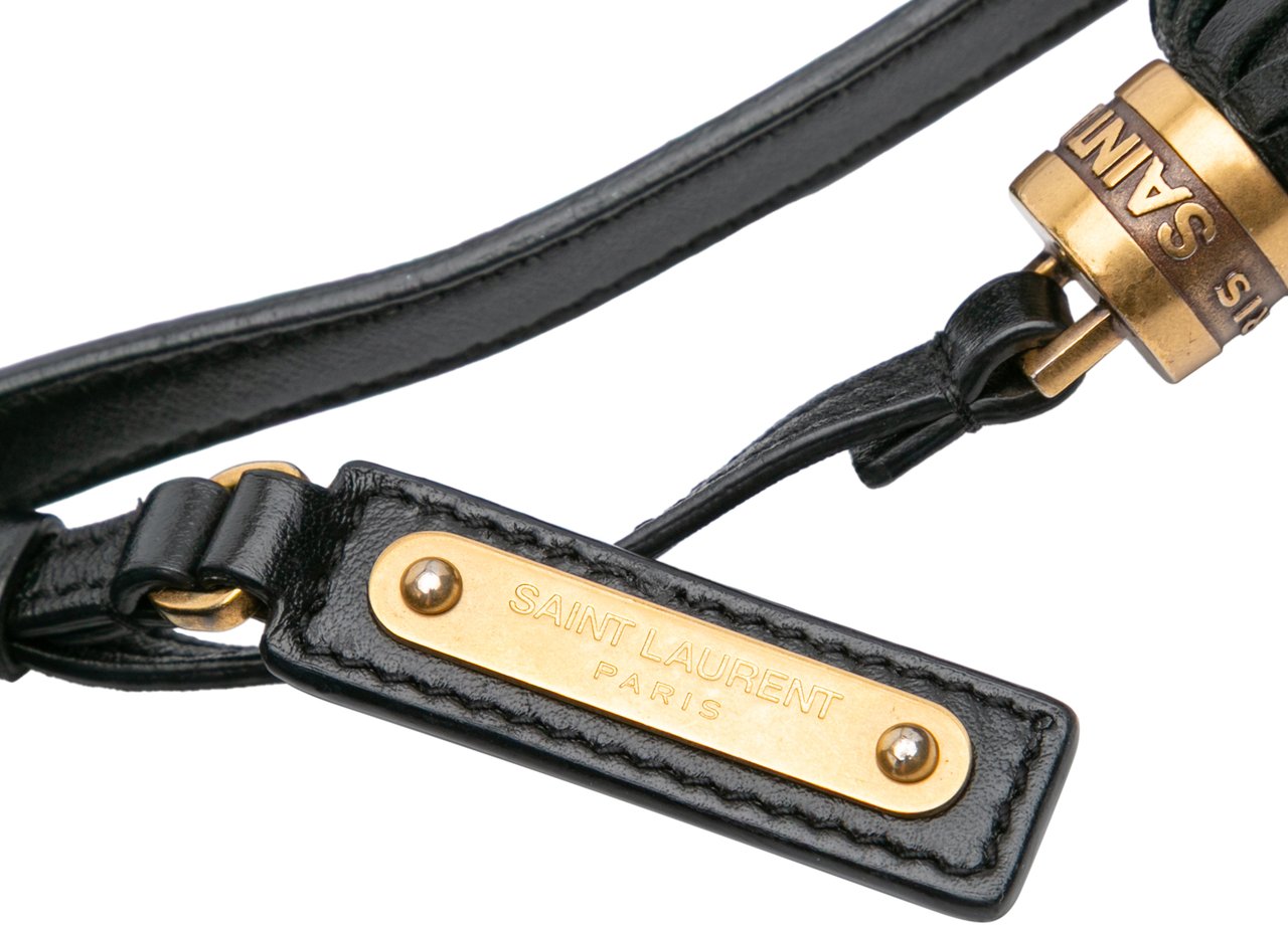 Saint Laurent Quilted Calfskin Tassel Lou Belt Bag Zwart