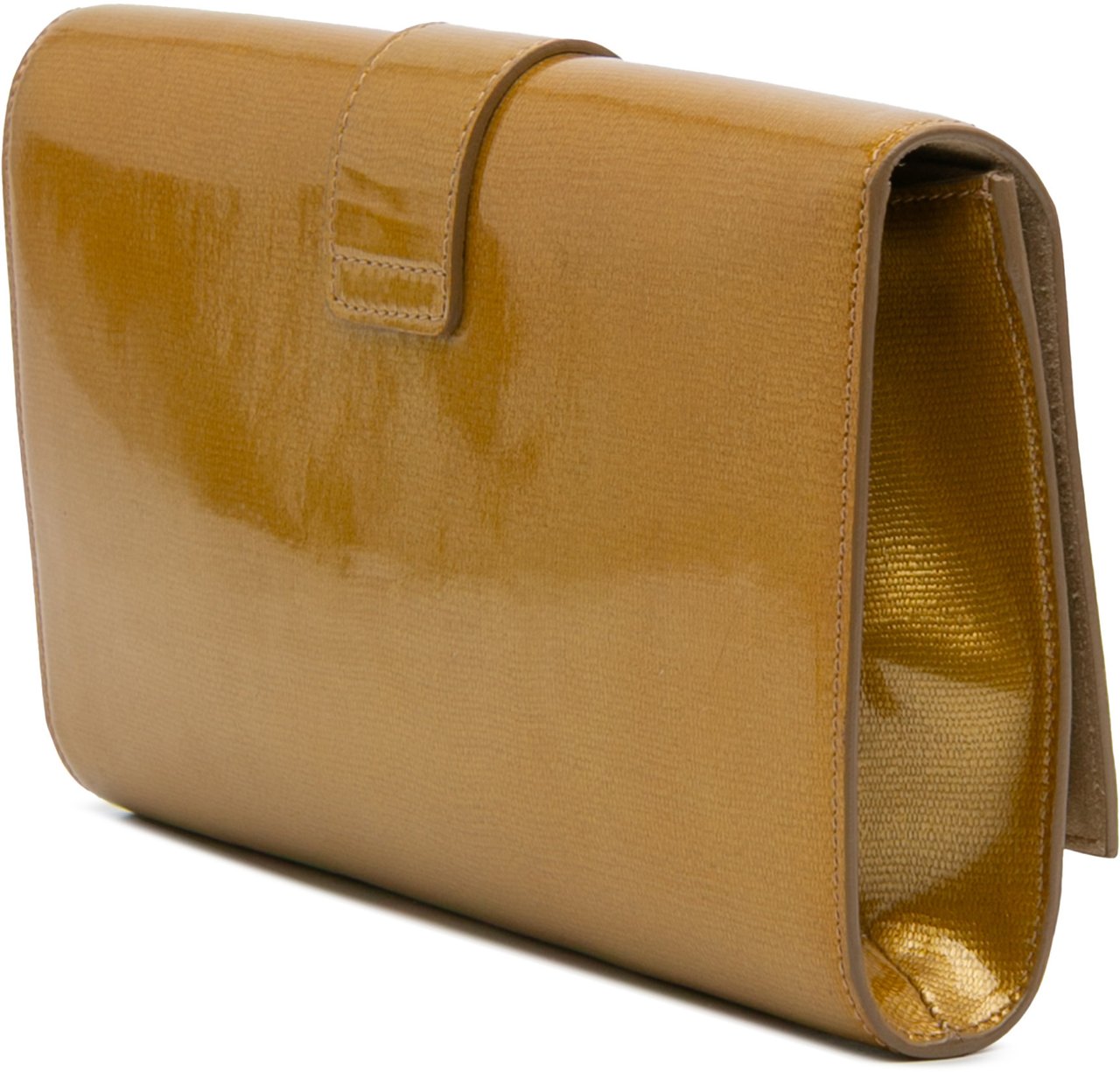 Saint Laurent Patent Chyc Ligne Clutch Goud