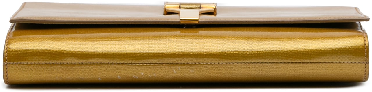 Saint Laurent Patent Chyc Ligne Clutch Goud