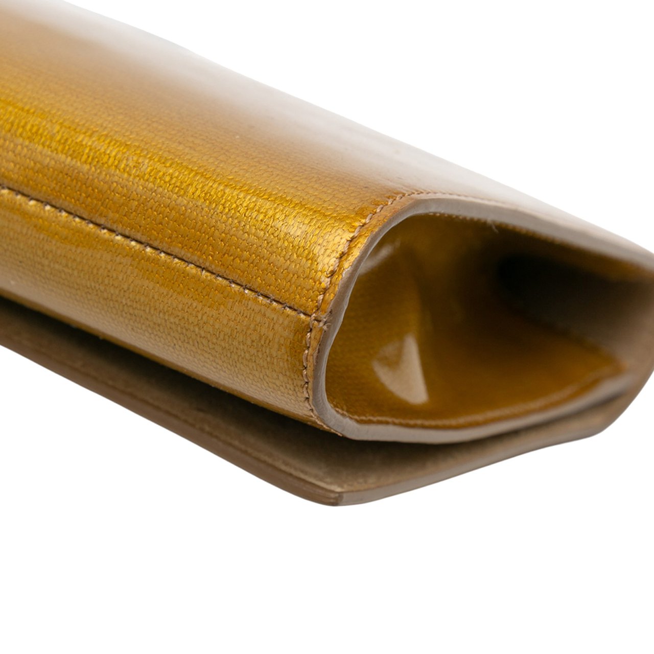 Saint Laurent Patent Chyc Ligne Clutch Goud