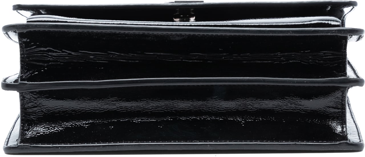 Saint Laurent Medium Textured Patent Monogram Sunset Crossbody Zwart