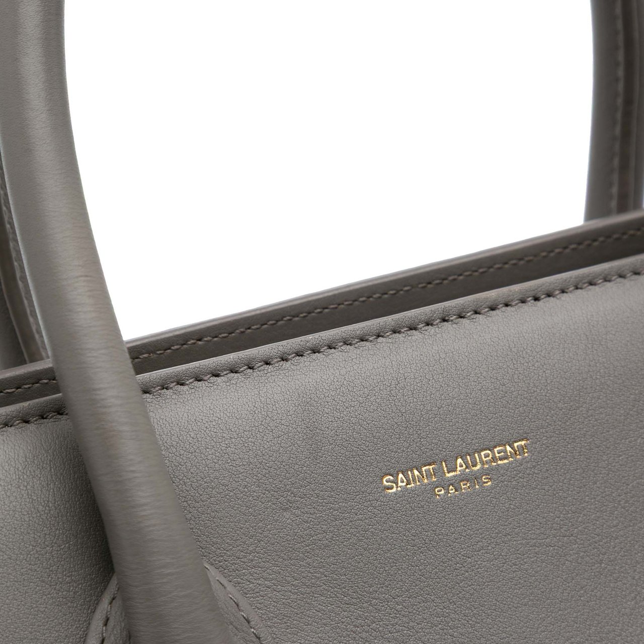 Saint Laurent Small Leather Sac De Jour Satchel Grijs