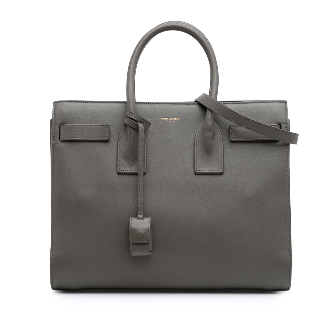 Saint Laurent Small Leather Sac De Jour Satchel Grijs