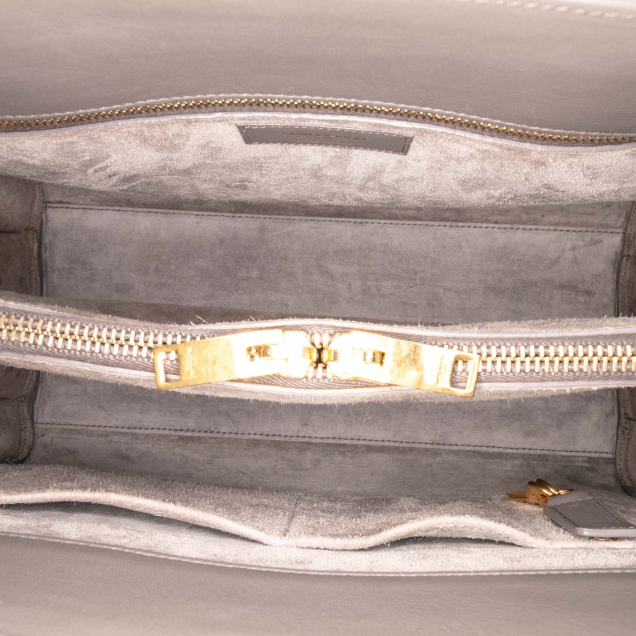 Saint Laurent Small Leather Sac De Jour Satchel Grijs