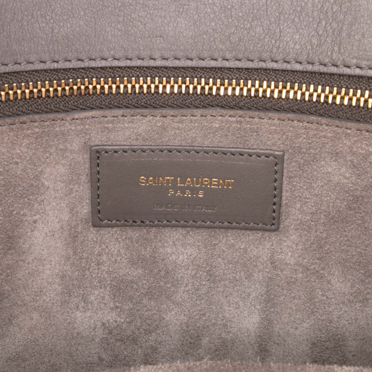 Saint Laurent Small Leather Sac De Jour Satchel Grijs