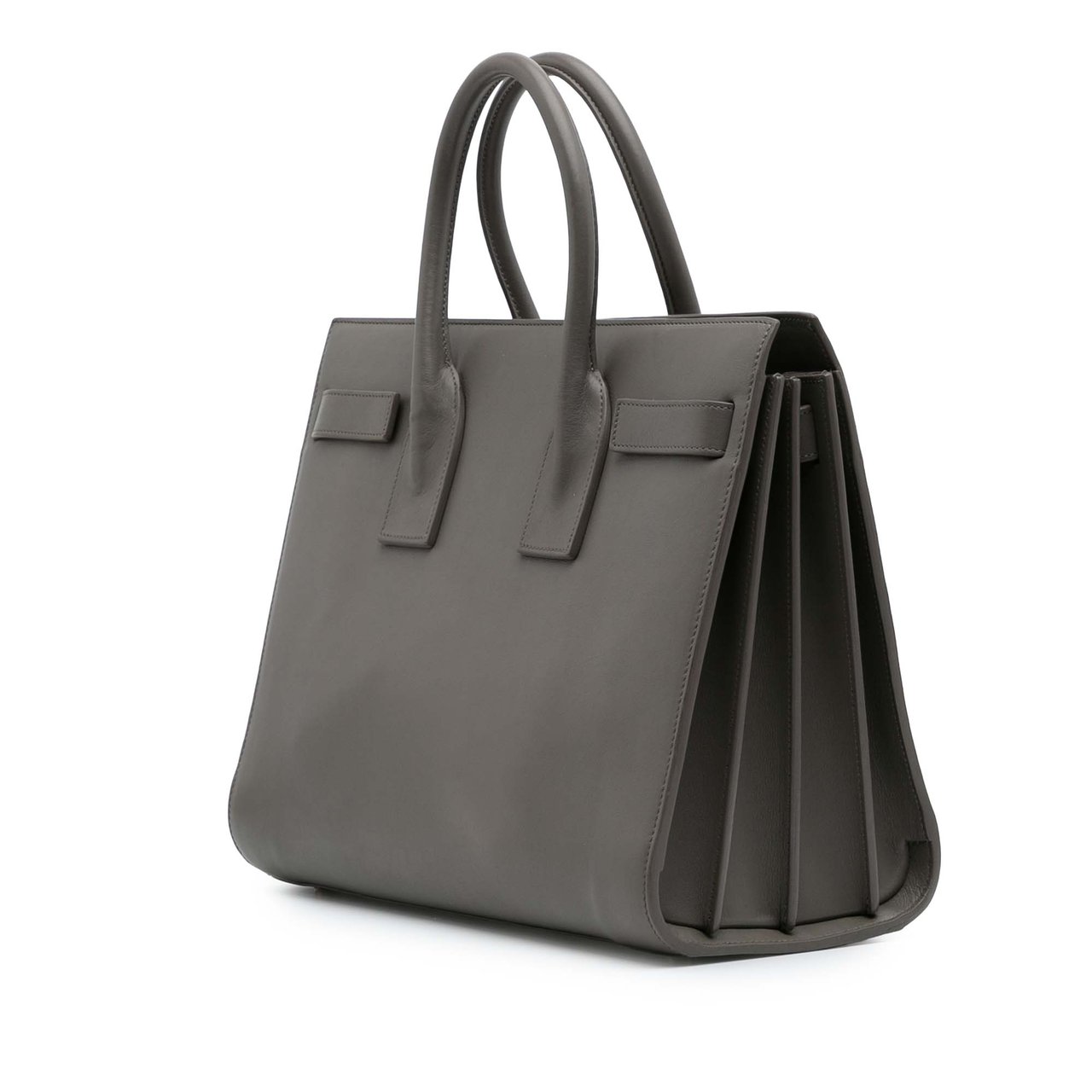 Saint Laurent Small Leather Sac De Jour Satchel Grijs