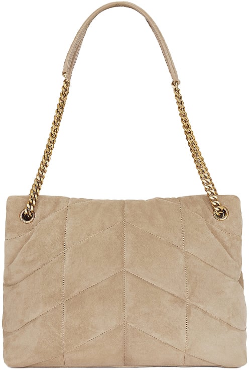 Saint Laurent Puffer Suede Medium - Taupe Beige