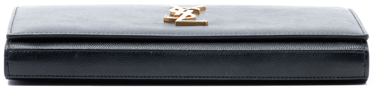 Saint Laurent Medium Grain De Poudre Monogram Kate Crossbody Zwart