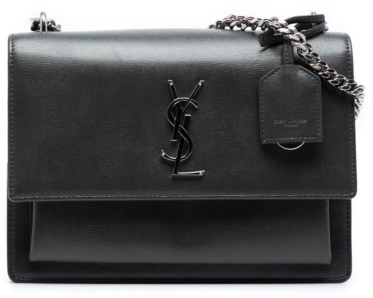 Saint Laurent Medium Smooth Leather Monogram Sunset Crossbody Zwart