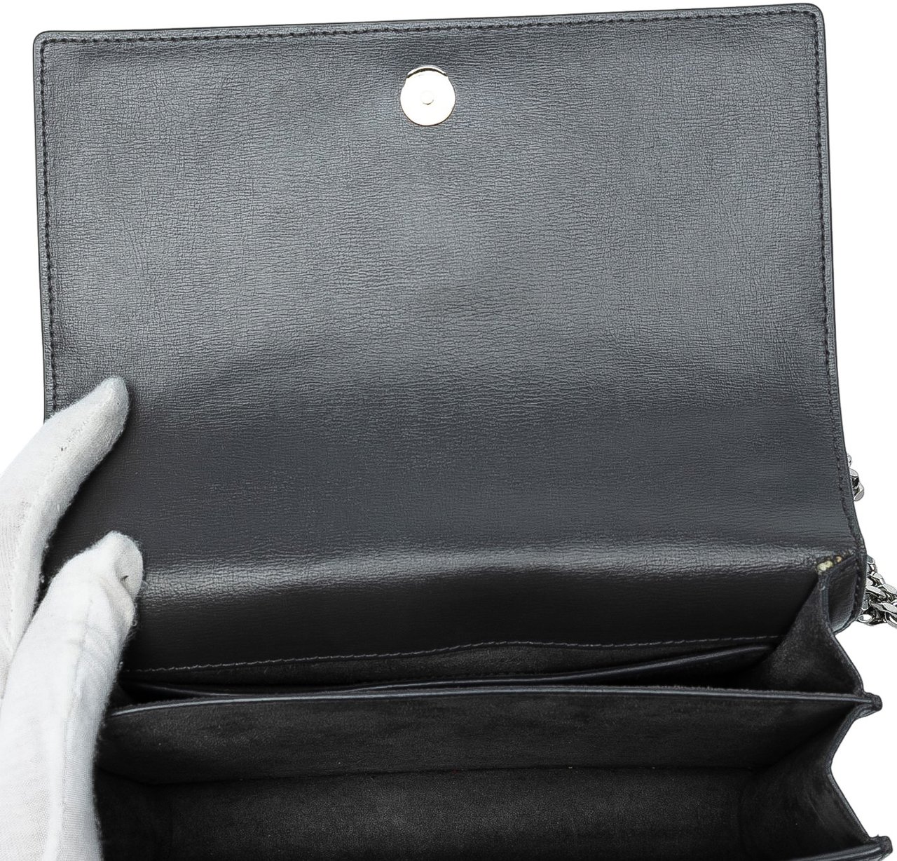 Saint Laurent Medium Smooth Leather Monogram Sunset Crossbody Zwart