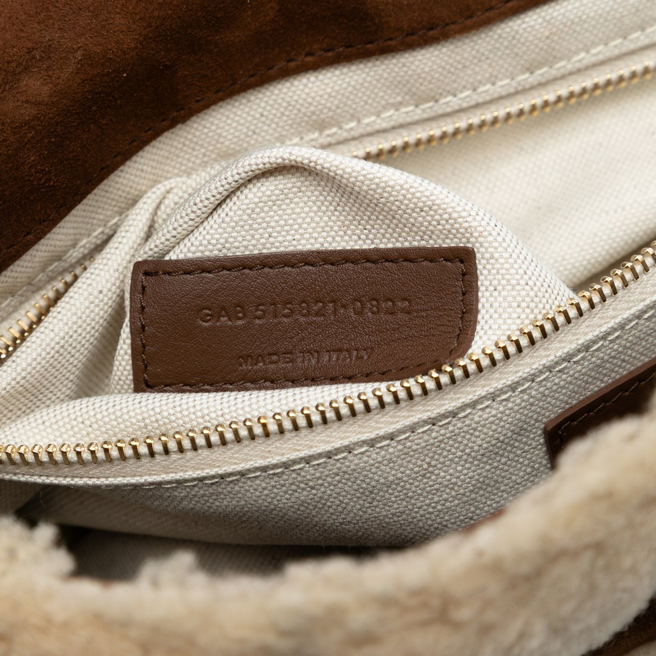 Saint Laurent Medium Suede and Shearling Patchwork Jamie Shoulder Bag Bruin