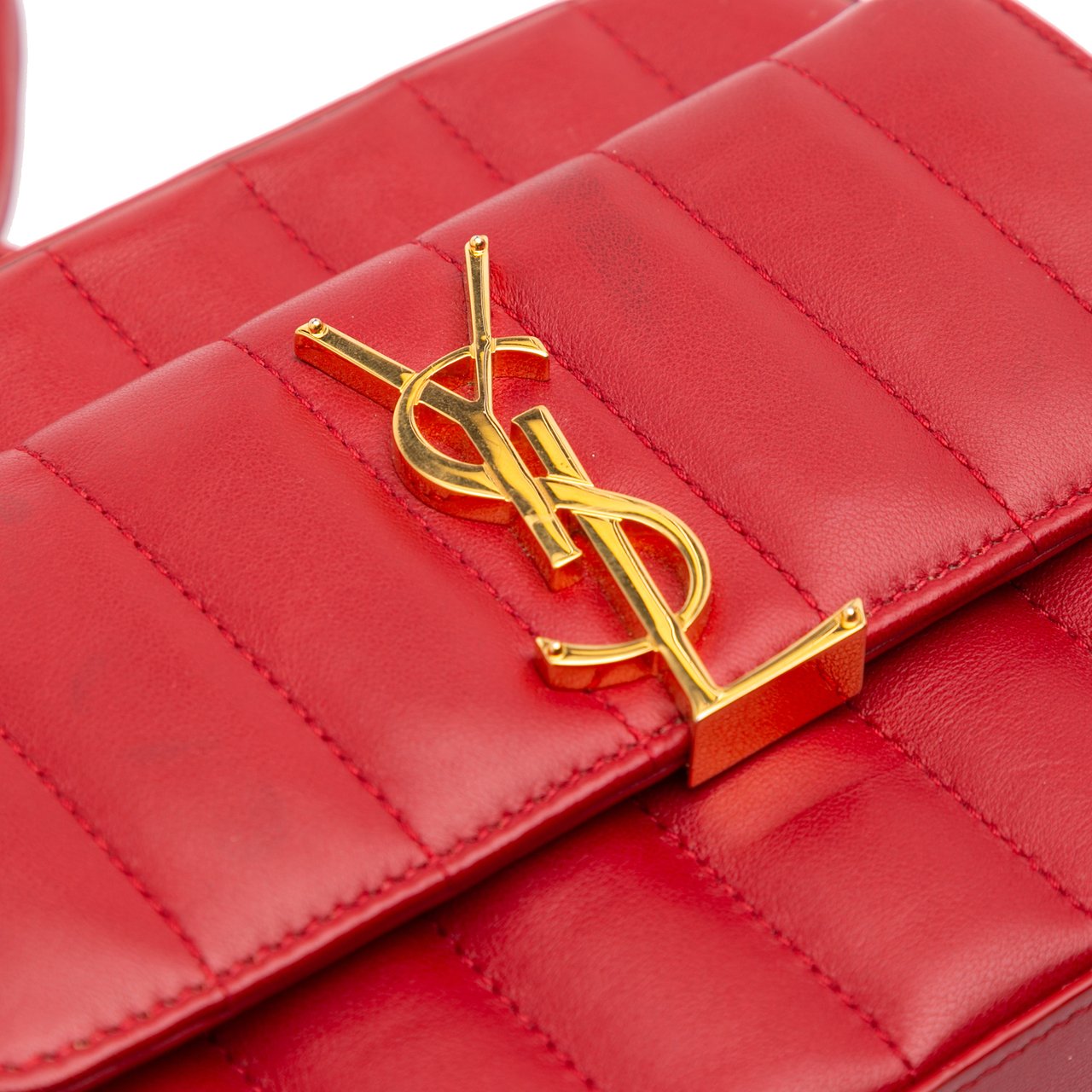 Saint Laurent Toy Lambskin Vicky Crossbody Rood