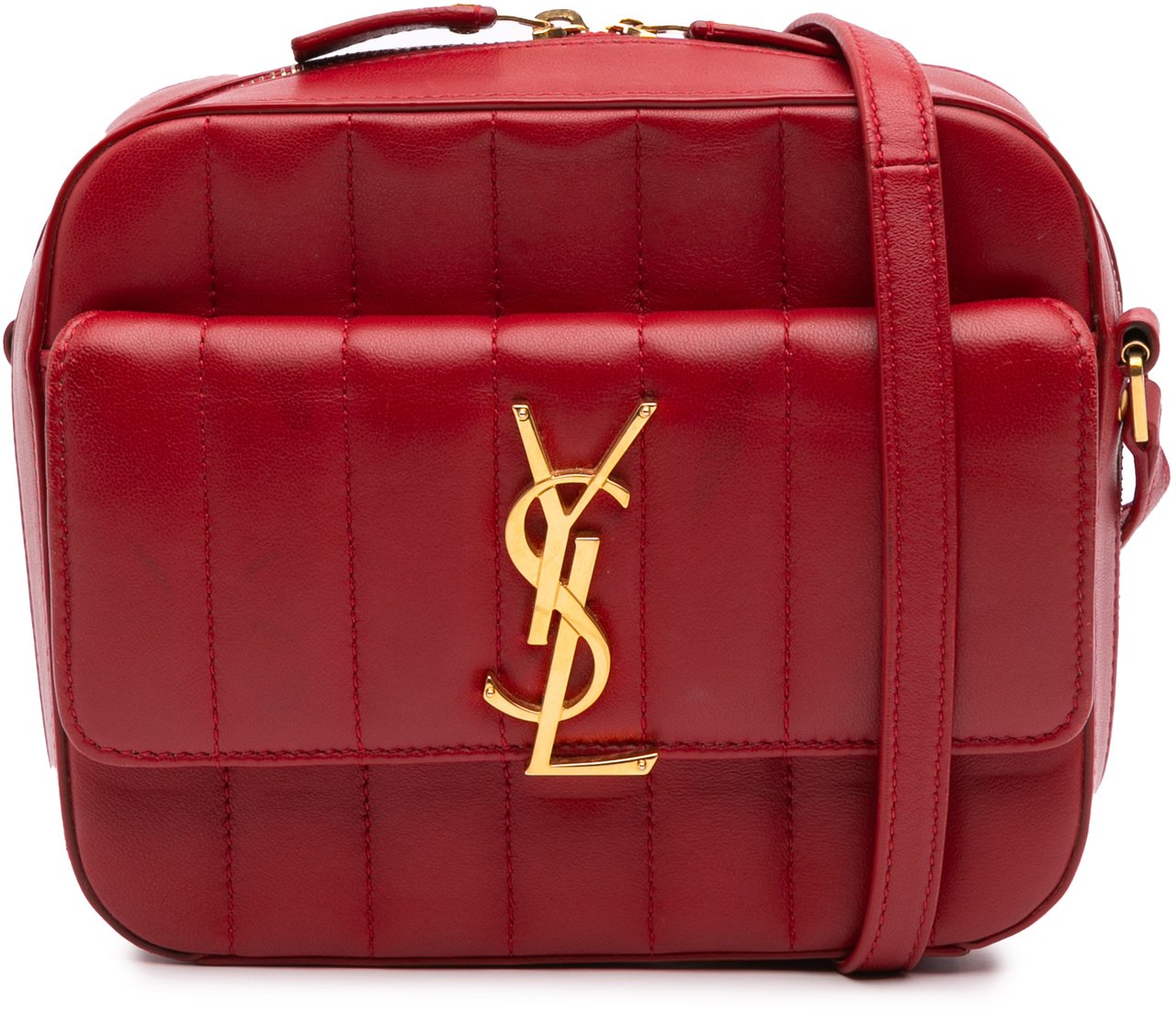 Saint Laurent Toy Lambskin Vicky Crossbody Rood