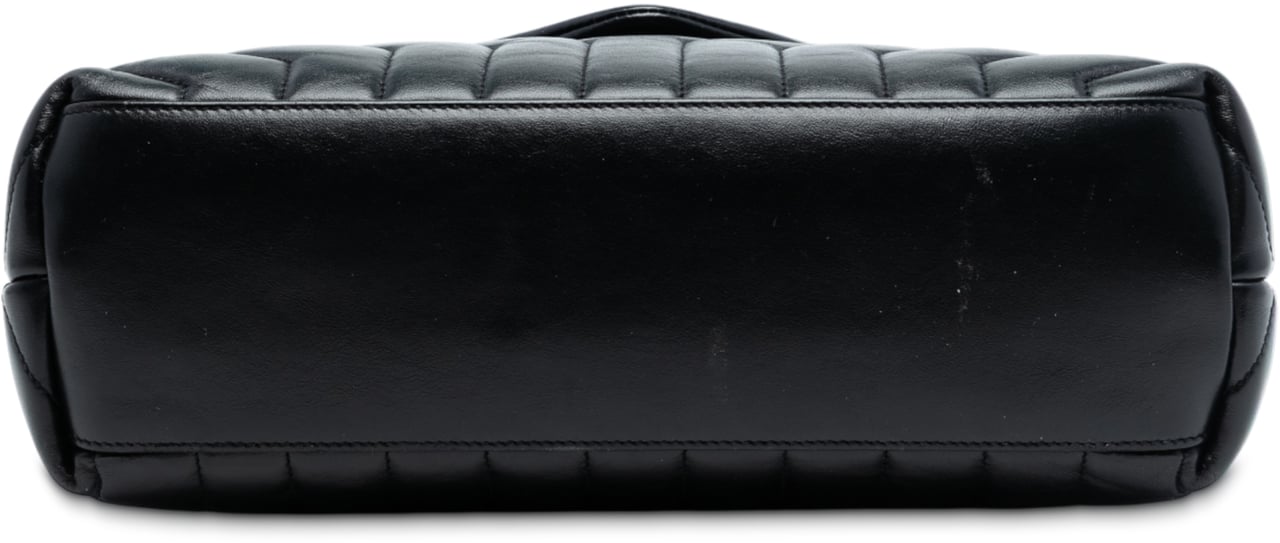Saint Laurent Medium Matelasse Leather Monogram Monochrome Loulou Shoulder Bag Zwart