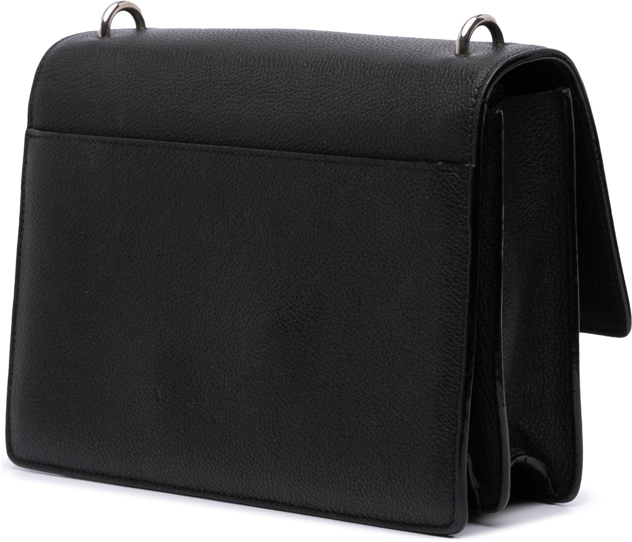 Saint Laurent Medium Grained Calfskin Monogram Sunset Crossbody Zwart