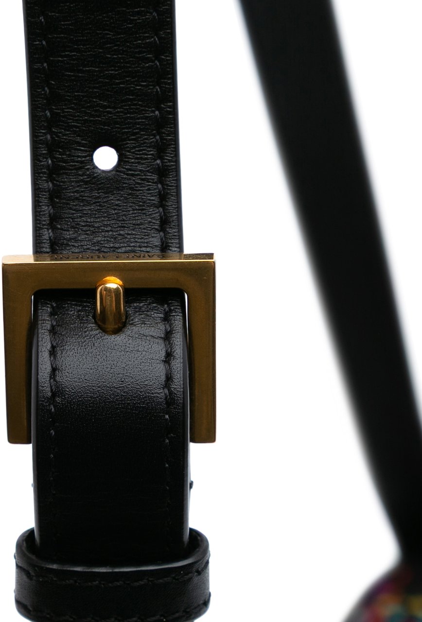 Saint Laurent Small Tweed Solferino Crossbody Zwart