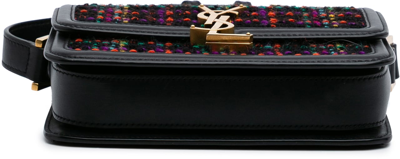 Saint Laurent Small Tweed Solferino Crossbody Zwart