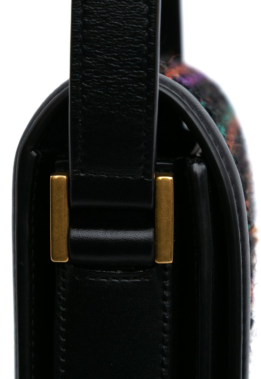 Saint Laurent Small Tweed Solferino Crossbody Zwart