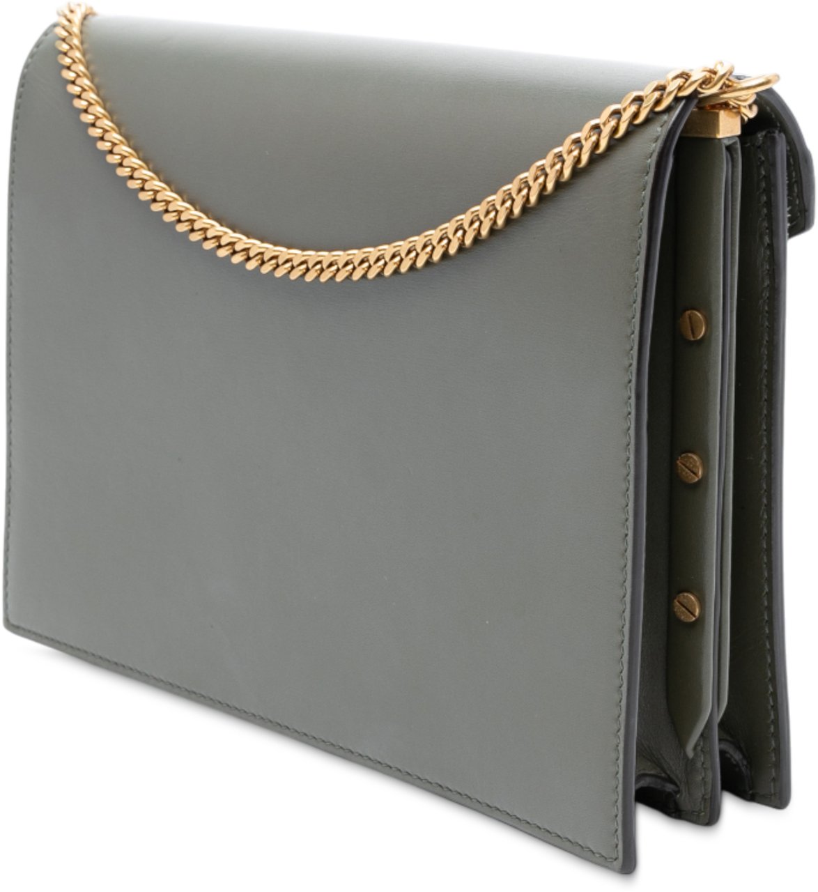 Saint Laurent Suede and Calfskin Monogram Cassandra Clasp Bag Grijs