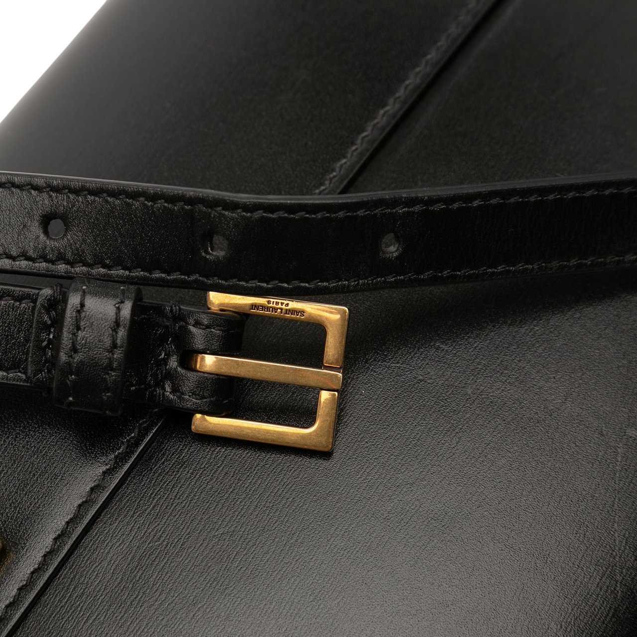 Saint Laurent Mini Box Calfskin Manhattan Shoulder Bag Zwart