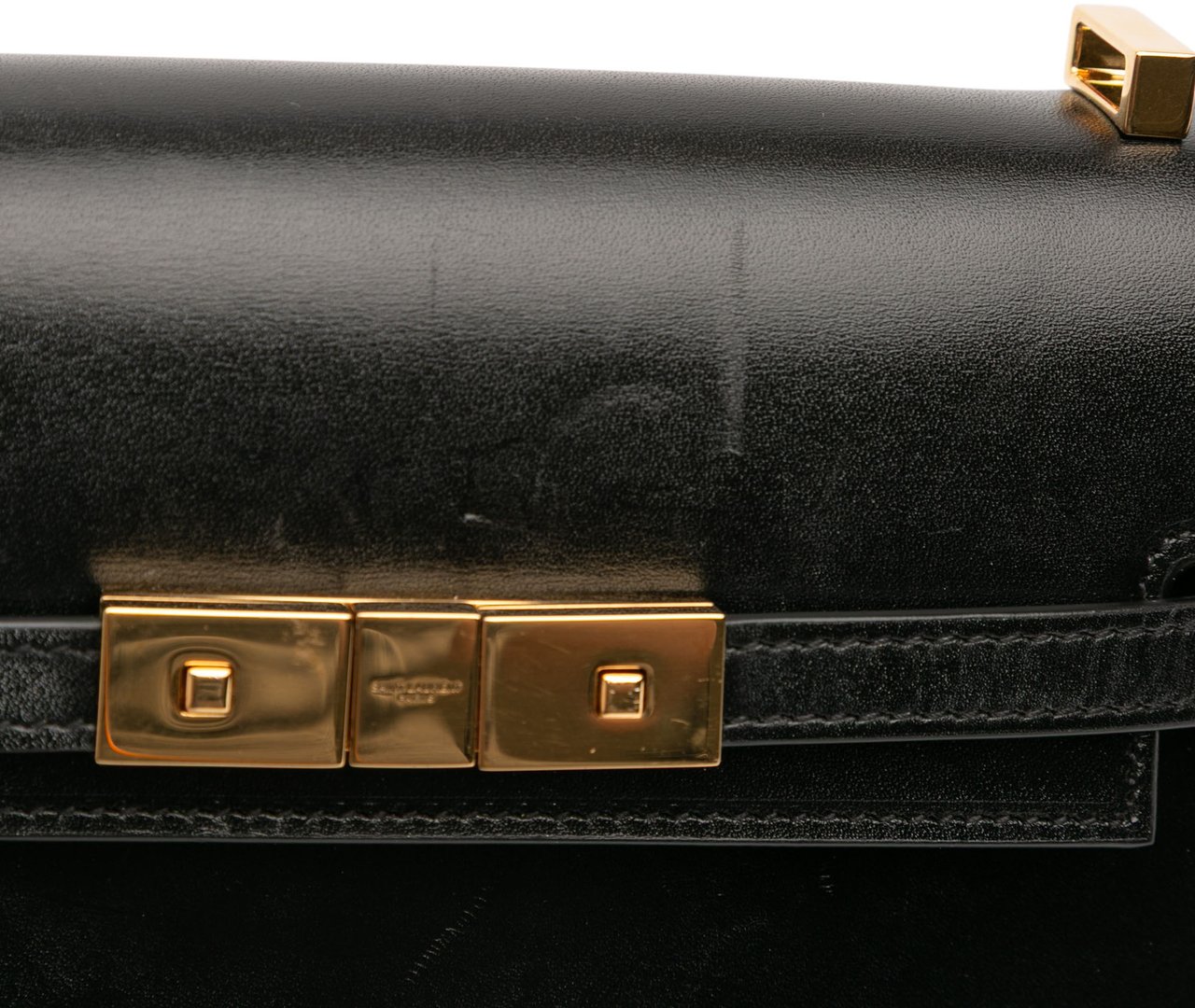 Saint Laurent Mini Box Calfskin Manhattan Shoulder Bag Zwart