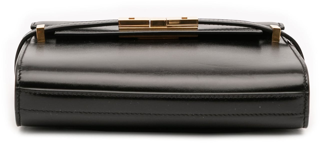 Saint Laurent Mini Box Calfskin Manhattan Shoulder Bag Zwart
