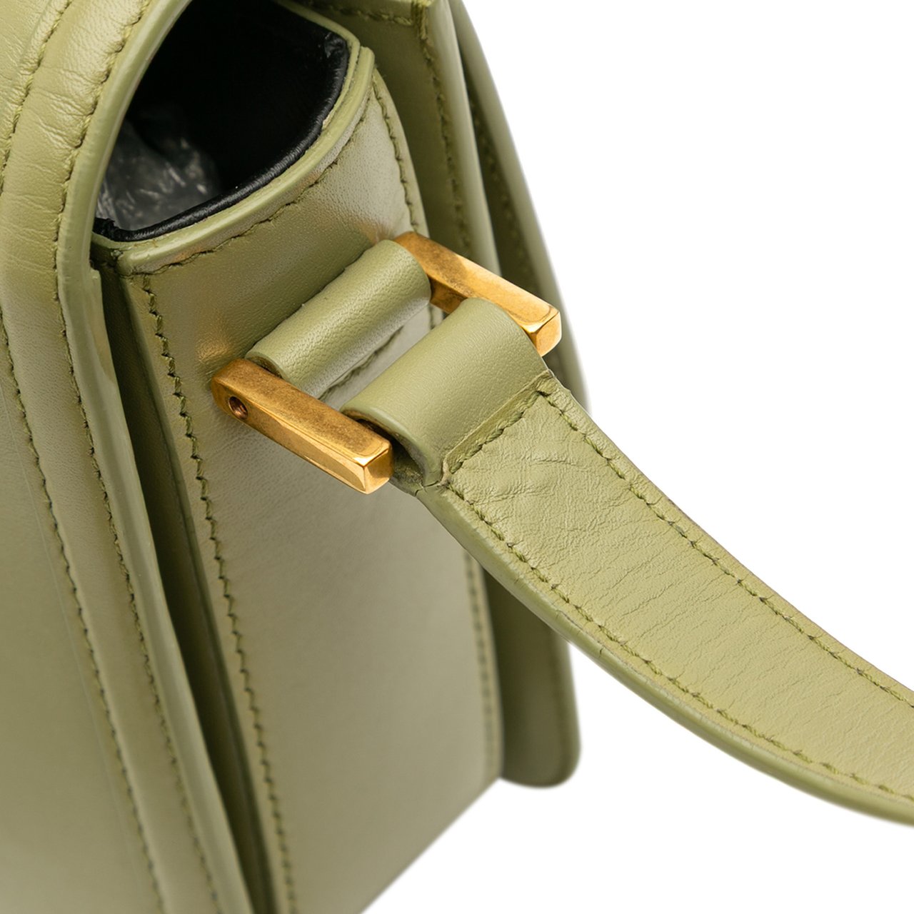 Saint Laurent Medium Leather Solferino Satchel In Box Groen