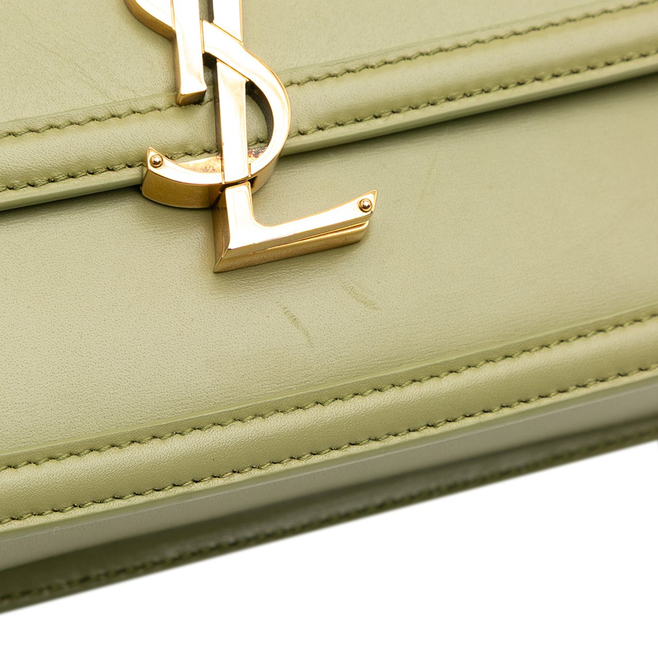 Saint Laurent Medium Leather Solferino Satchel In Box Groen