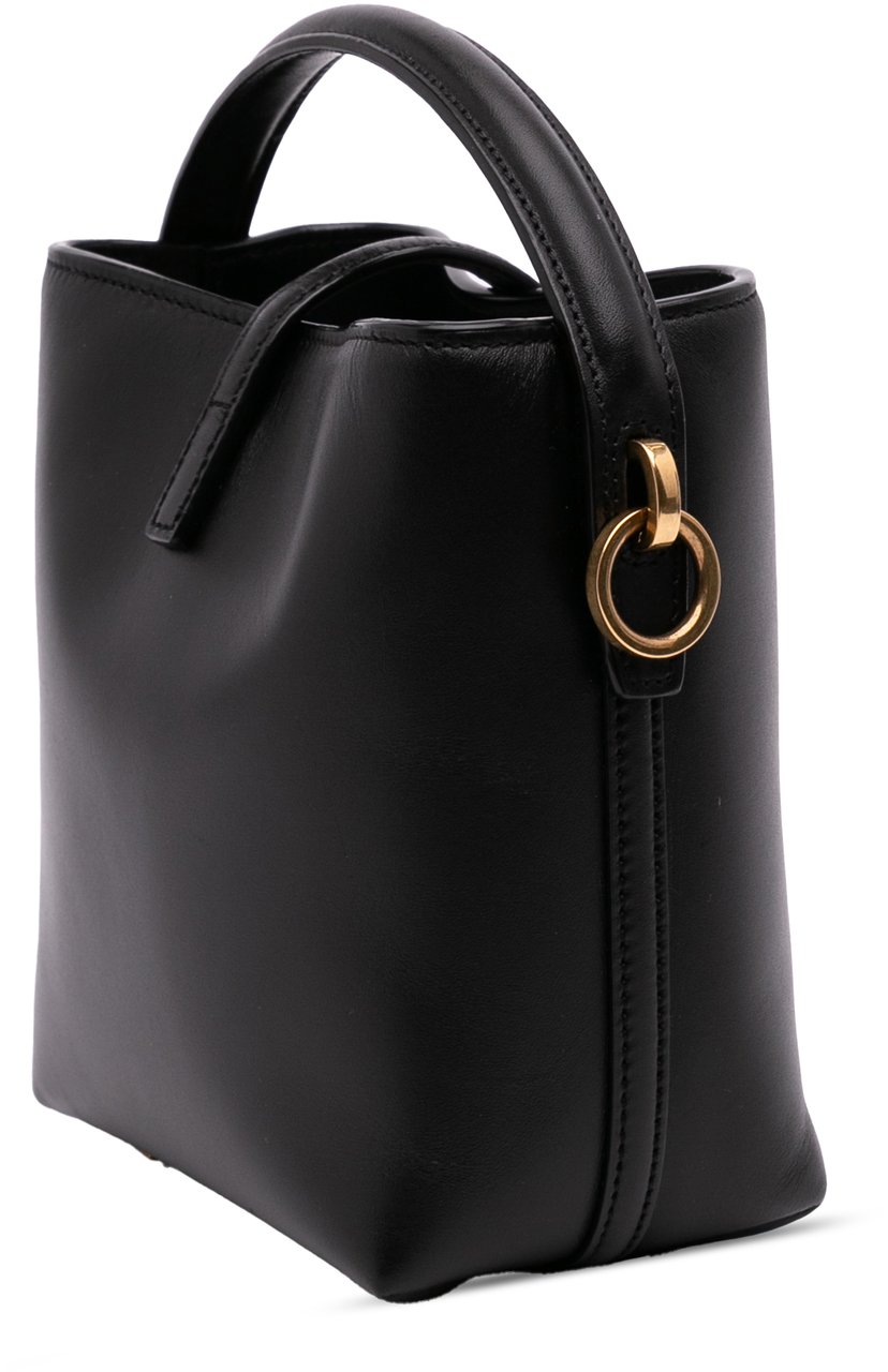 Saint Laurent Mini Shiny Calfskin Le 37 Bucket Bag Zwart