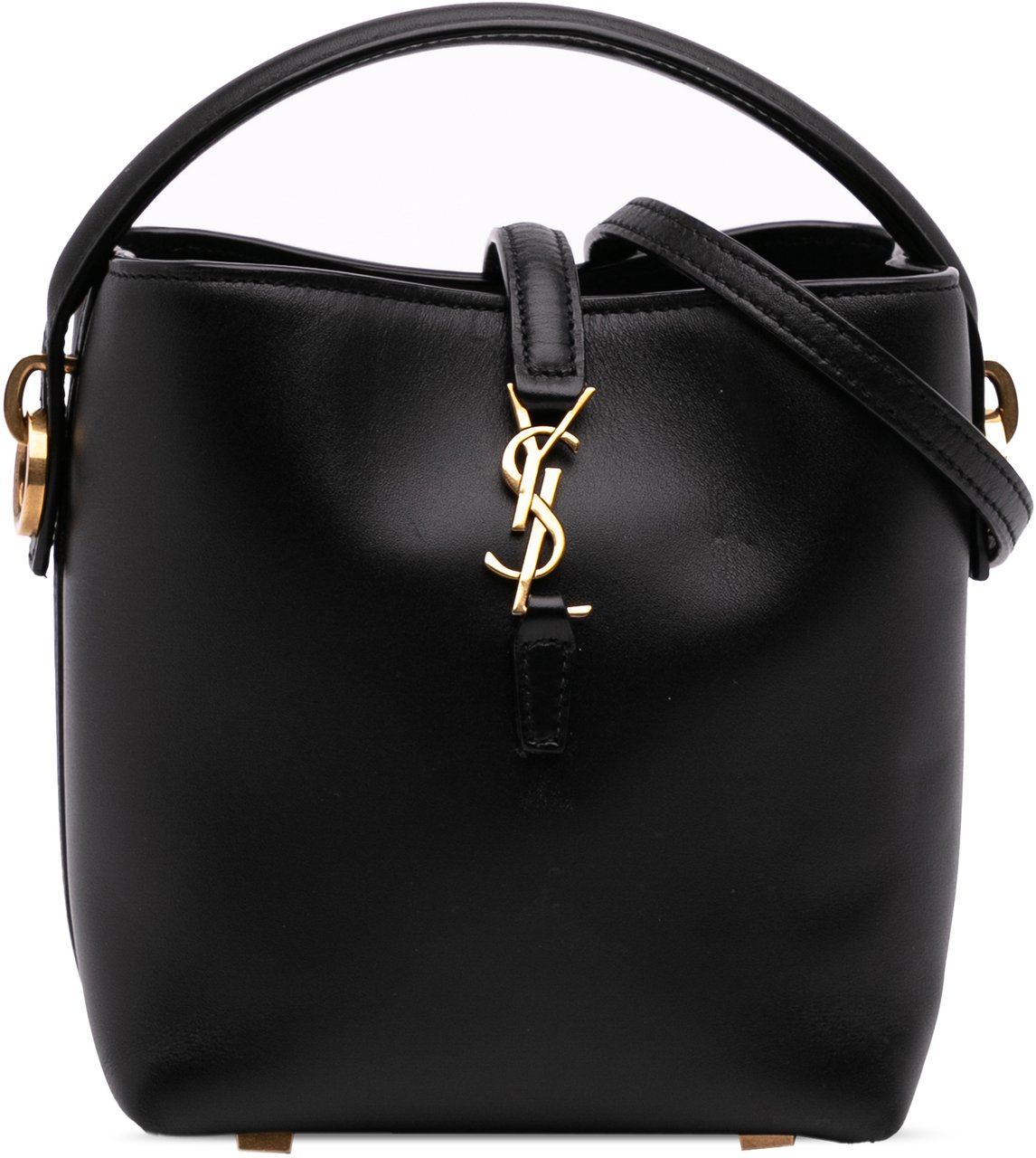 Saint Laurent Mini Shiny Calfskin Le 37 Bucket Bag Zwart