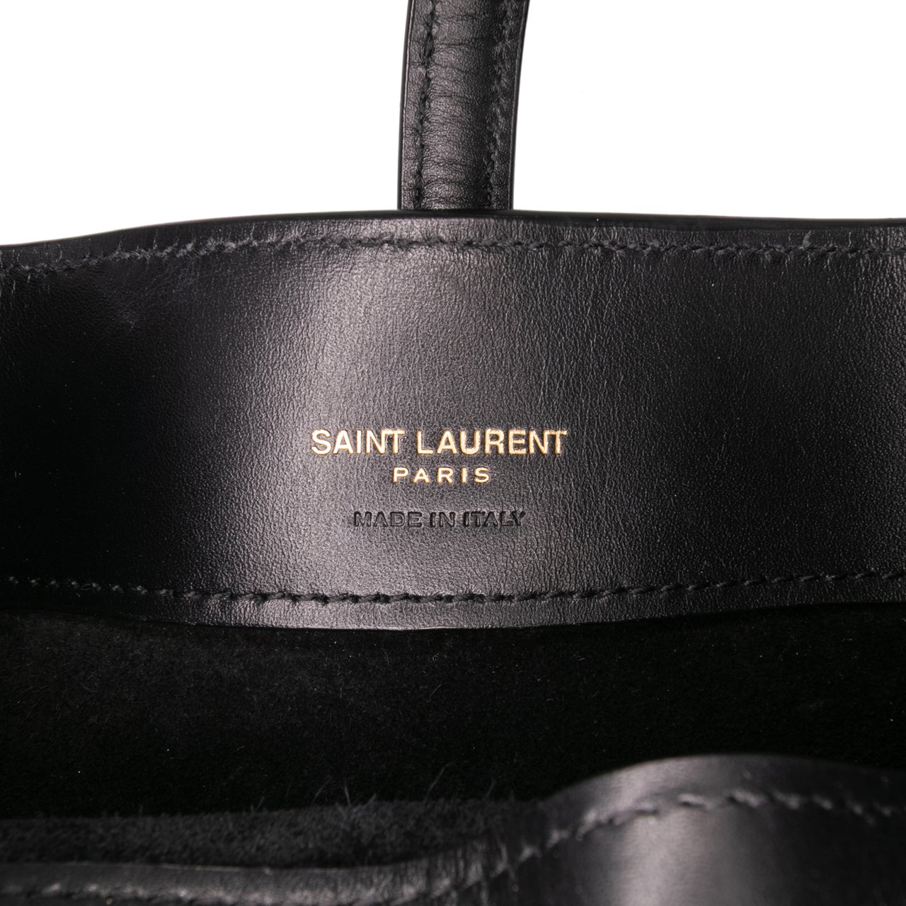 Saint Laurent Mini Shiny Calfskin Le 37 Bucket Bag Zwart