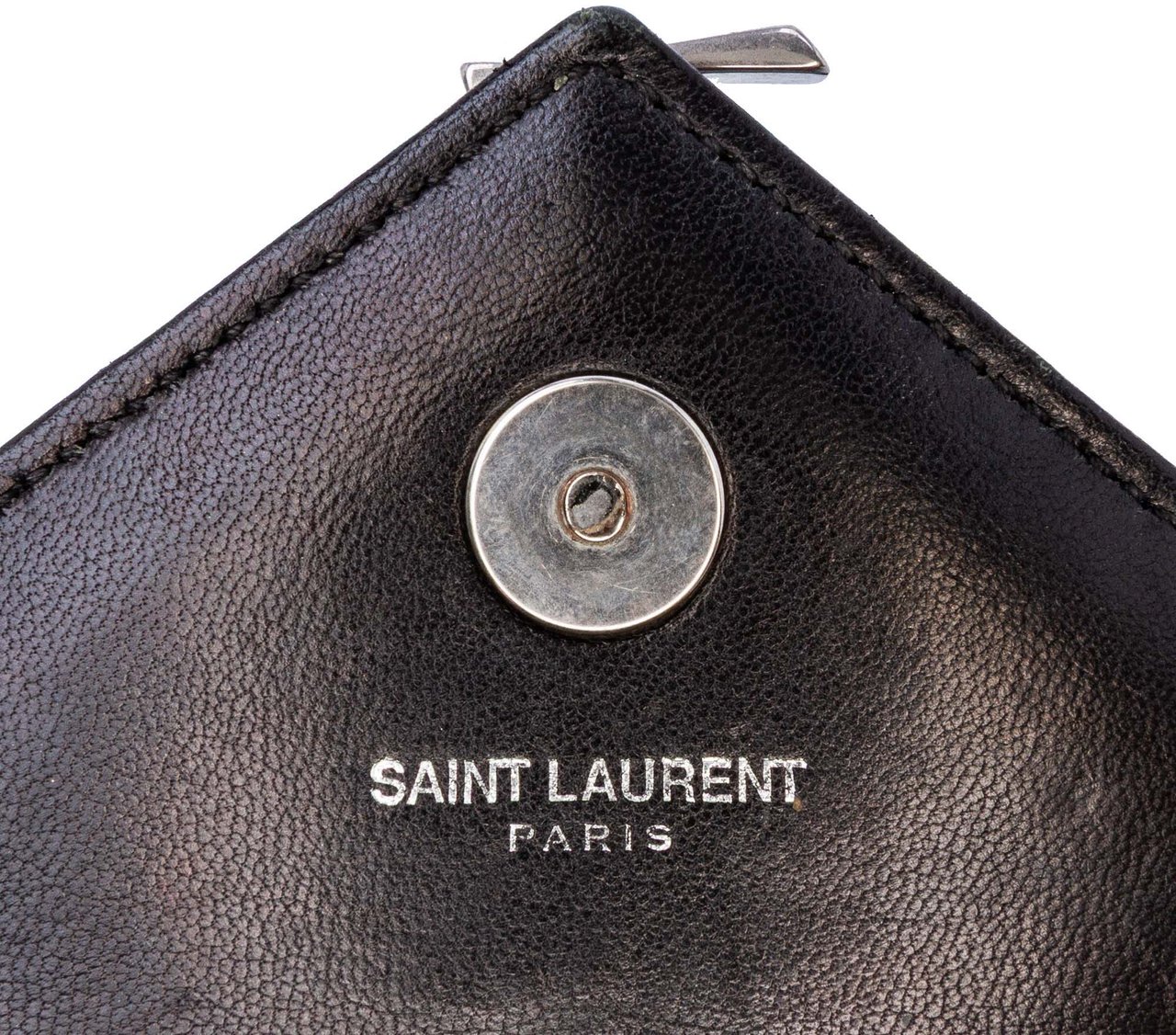 Saint Laurent Baby Patent Chevron Classic Monogram Chain Bag Zwart