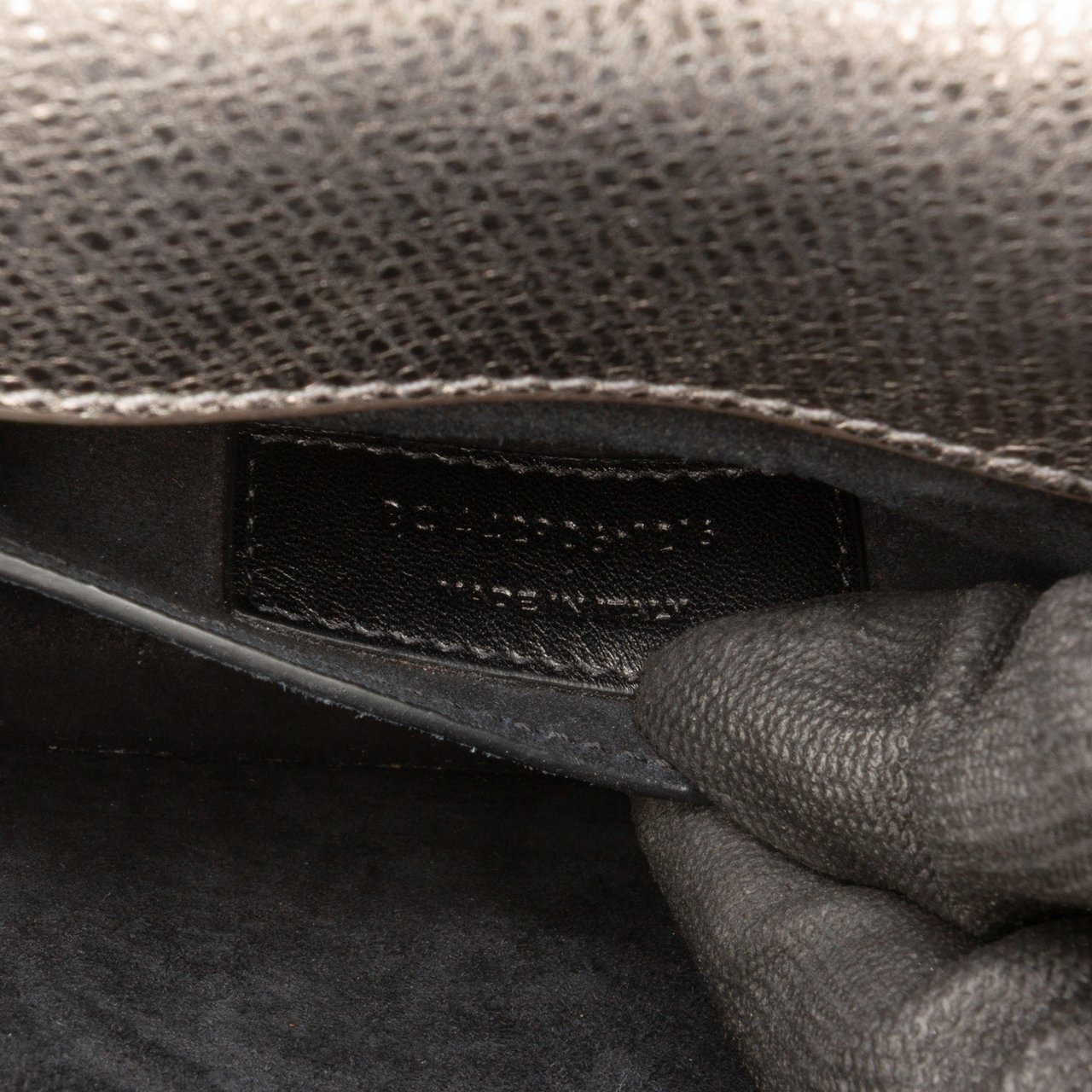 Saint Laurent Medium Metallic Leather Monogram Sunset Crossbody Zilver
