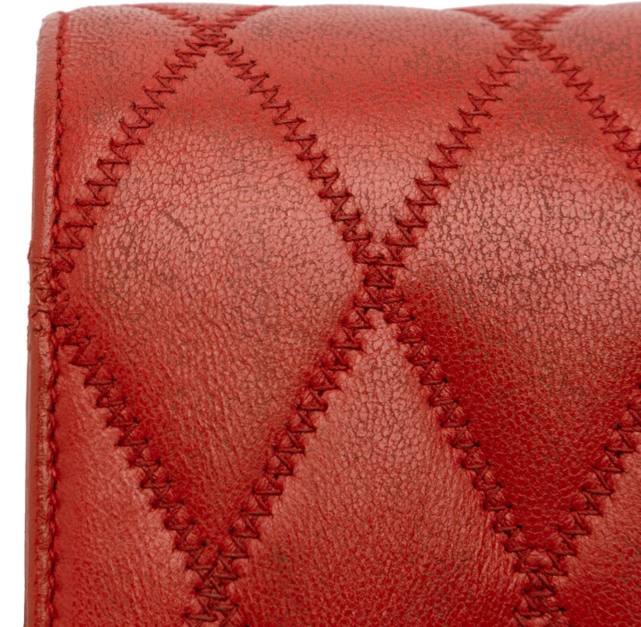 Saint Laurent Diamond Quilted Lambskin Angie Chain Bag Rood