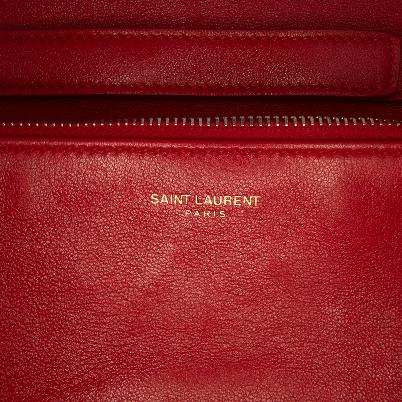 Saint Laurent Diamond Quilted Lambskin Angie Chain Bag Rood