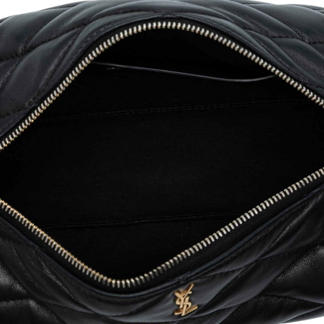 Saint Laurent Small Quilted Lambskin Sade Tube Bag Zwart