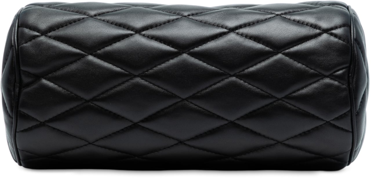 Saint Laurent Small Quilted Lambskin Sade Tube Bag Zwart