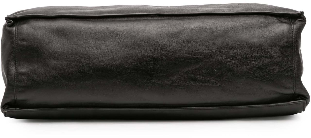 Saint Laurent Large Smooth Calfskin Rive Gauche Tote Zwart