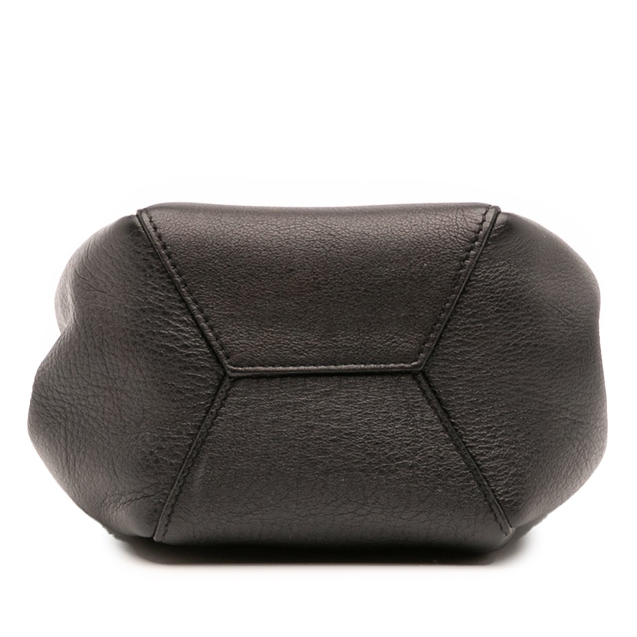 Saint Laurent Mini Leather Monogram Embellished Bourse Bucket Bag Zwart