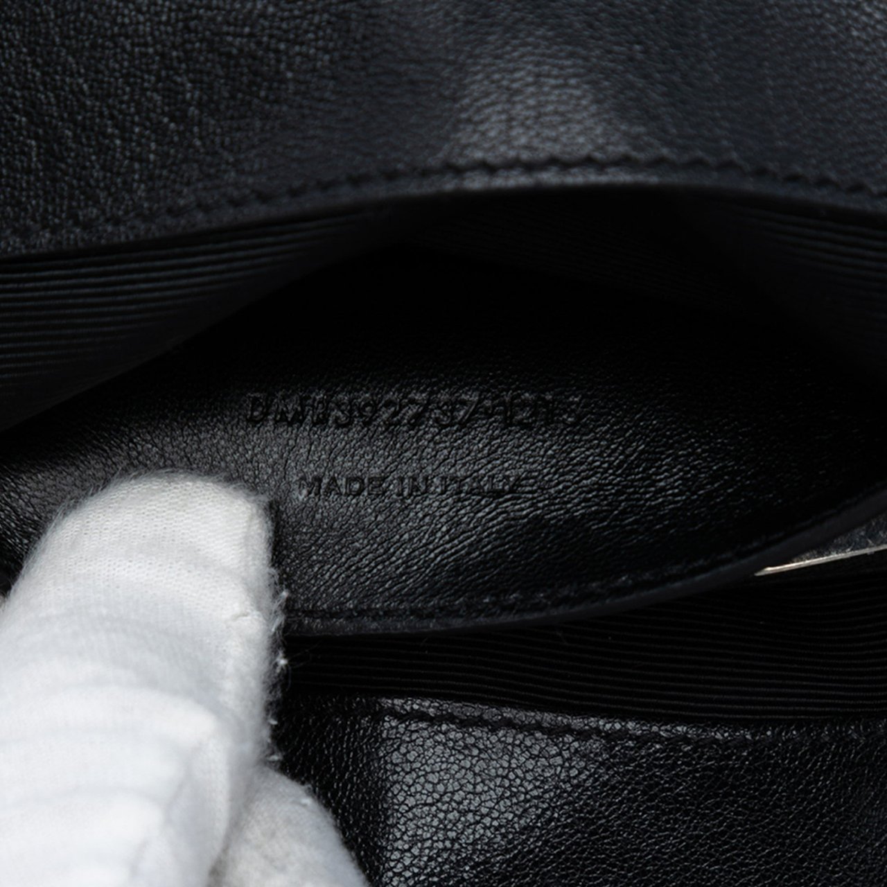Saint Laurent Medium Chevron Sheepskin Monogram College Satchel Zwart