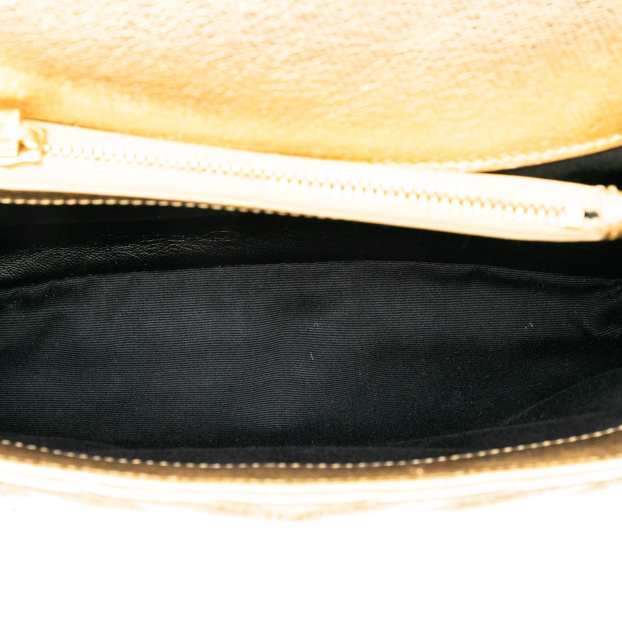 Saint Laurent Medium Metallic Calfskin Chevron Monogram College Bag Goud