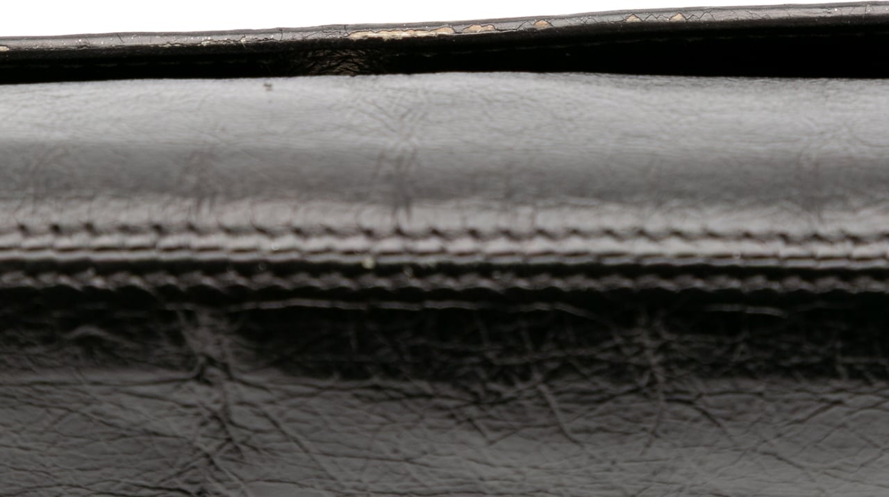Saint Laurent Textured Patent Belle de Jour Clutch Zwart
