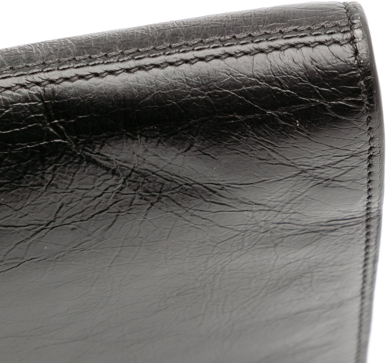 Saint Laurent Textured Patent Belle de Jour Clutch Zwart